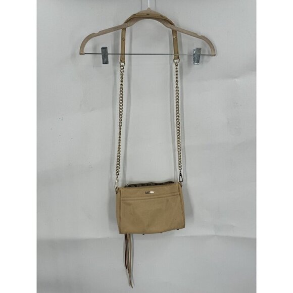 Rebecca Minkoff Crossbody Chain Strap Tan MAC Purse Shoulder Bag Leather - Picture 1 of 13